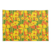 Retro 1970er Jahre kühne, helle orange gelbe Blume Kissenbezug (Rückseite-Rechts)