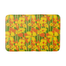 Retro 1970er Jahre leuchtend kühne orange gelbe Bl