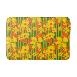 Retro 1970er Jahre leuchtend kühne orange gelbe Bl Badematte