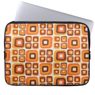 Retro 1970er Jahre Mid Century Orange und Braun Ge Laptopschutzhülle