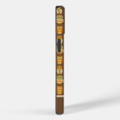 Retro 1970er Jahre Orange, grüne Blätter auf braun Case-Mate iPhone Hülle (Rückseite / Rechts)