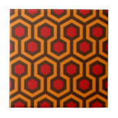 Retro 1970er Jahre Orange Red Abstrakt Pattern Roo Fliese (Vorderseite)
