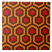 Retro 1970er Jahre Orange Red Abstrakt Pattern Roo Fliese (Vorderseite)