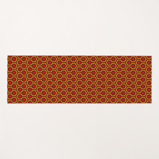 Retro 1970er Jahre Orange Red Abstrakt Pattern Roo Yogamatte (Vorderseite (Horizontal))