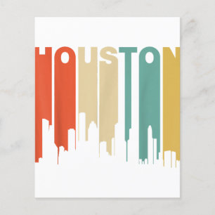 Retro 1970er Jahre Style Houston Texas Skyline