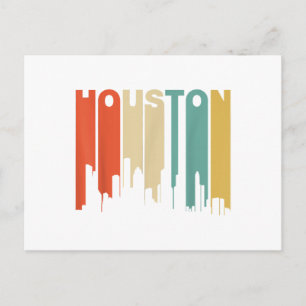 Retro 1970er Jahre Style Houston Texas Skyline Feiertagspostkarte