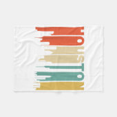 Retro 1970er Jahre Style Houston Texas Skyline Fleecedecke (Vorderseite (Horizontal))