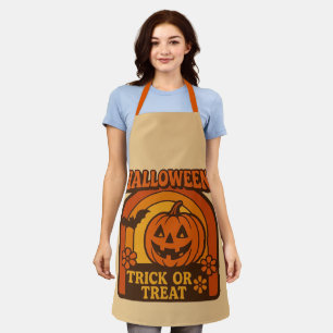 Retro 1970er Jahre Trick or Treat Halloween Schürze