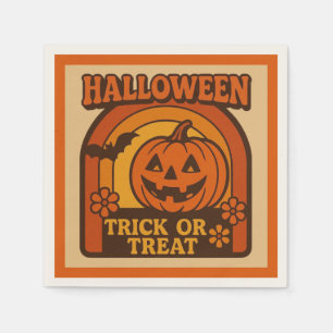 Retro 1970er Jahre Trick or Treat Halloween Serviette