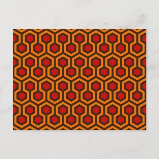 Retro 1970er Orange Red Abstrakt Pattern Room 237 Postkarte (Vorderseite)