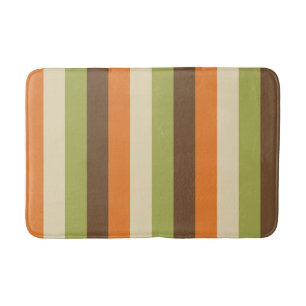 Retro 1970er Streifen grün, orange, braun, creme Badematte