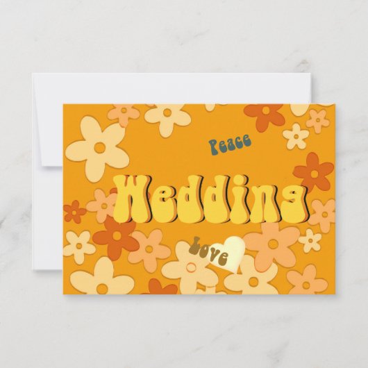 Retro 1970er Theme Wedding Save the Date (Vorderseite)