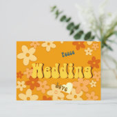 Retro 1970er Theme Wedding Save the Date (Stehend Vorderseite)