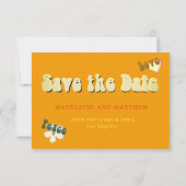 Retro 1970er Theme Wedding Save the Date (Rückseite)