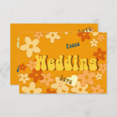 Retro 1970er Theme Wedding Save the Date (Vorne/Hinten)