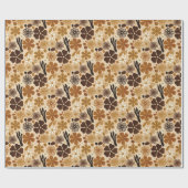 Retro 1970s Floral Graphic Geschenkpapier (Flach)