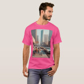 Retro 1970S Houston Ai Artwork Farbenfrohe Roadsid T-Shirt (Vorne ganz)