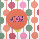 Retro 1970s Lettering Joy Christmas Orange, Pink Runder Aufkleber<br><div class="desc">This round sticker features the message "JOY" spelled out in pink retro style lettering against and orange background. These stickers are perfect for decorating Christmas gifts or using as envelope seals on your Christmas cards.</div>