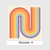 Retro 1970s Style Arched Stripes Geometric Pattern Aufkleber (Blatt)