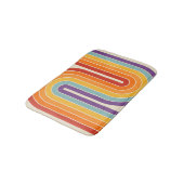Retro 1970s Style Arched Stripes Geometric Pattern Badematte (Schrägansicht)
