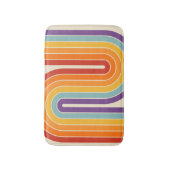 Retro 1970s Style Arched Stripes Geometric Pattern Badematte (Vorderseite Vertikal)