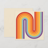 Retro 1970s Style Arched Stripes Geometric Pattern Einladung (Vorne/Hinten)