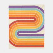 Retro 1970s Style Arched Stripes Geometric Pattern Fleecedecke (Vorderseite)