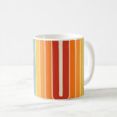 Retro 1970s Style Arched Stripes Geometric Pattern Kaffeetasse (VorderseiteRechts)