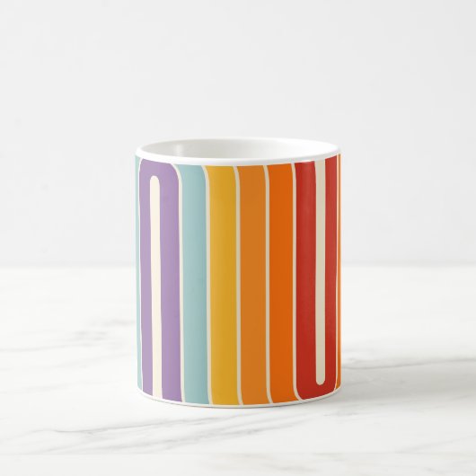 Retro 1970s Style Arched Stripes Geometric Pattern Kaffeetasse (Mittel)