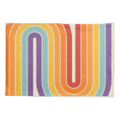 Retro 1970s Style Arched Stripes Geometric Pattern Kissenbezug (Rückseite-Links)