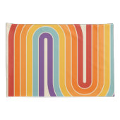 Retro 1970s Style Arched Stripes Geometric Pattern Kissenbezug (Rückseite-Rechts)