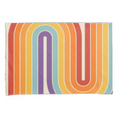 Retro 1970s Style Arched Stripes Geometric Pattern Kissenbezug (Vorderseite-Rechts)