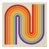 Retro 1970s Style Arched Stripes Geometric Pattern Poster (Vorderseite)