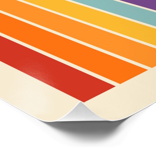 Retro 1970s Style Arched Stripes Geometric Pattern Poster (Ecke)