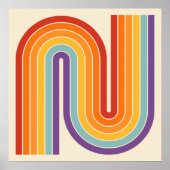 Retro 1970s Style Arched Stripes Geometric Pattern Poster (Vorne)