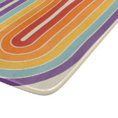Retro 1970s Style Arched Stripes Geometric Pattern Schneidebrett (Ecke)