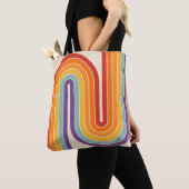 Retro 1970s Style Arched Stripes Geometric Pattern Tasche (Von Nahem)