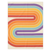 Retro 1970s Style Arched Stripes Geometric Pattern Tischdecke (Vorderseite)