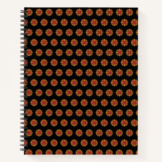 Retro 1974 - 1986 auf schwarz notizblock (Vorderseite)