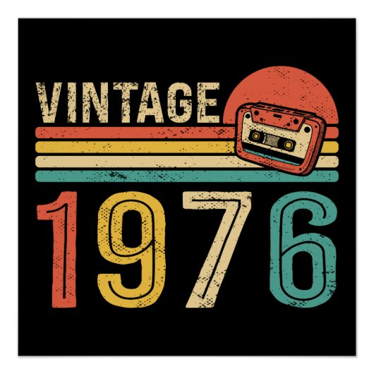 Retro 1976 Birthday Music Cassette Tape 50th Bday Poster (Vorderseite)