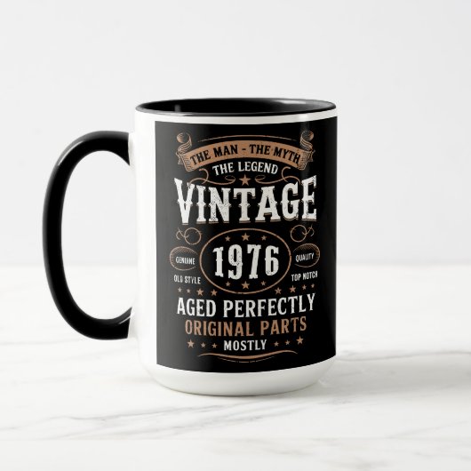 Retro 1976 Birthday The Man The Legend 50th Bday Tasse (Links)