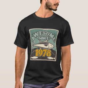 Retro 1978 44 Jahre altes Angeln 44. Geburtstag T-Shirt