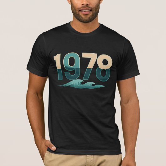 Retro 1978 Ocean Wave Graphic T-Shirt (Vorderseite)