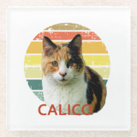 Retro 1980 Faded Sunset Calico Moggy Cat Art   