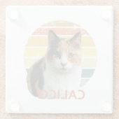Retro 1980 Faded Sunset Calico Moggy Cat Art    Glasuntersetzer (Rückseite)