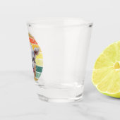 Retro 1980 Faded Sunset Rainbow Baby Goat Art Schnapsglas (Rechts)