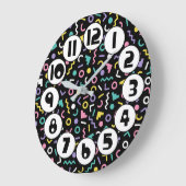 Retro 1980er/1990er Memphis Style Große Wanduhr (Winkel)