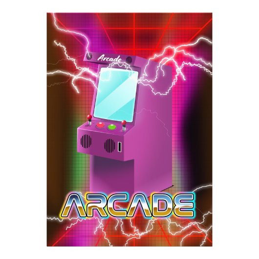Retro-1980er-Arcade Fotodruck (Vorne)