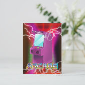 Retro-1980er-Arcade Postkarte (Stehend Vorderseite)