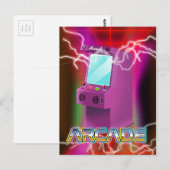 Retro-1980er-Arcade Postkarte (Vorne/Hinten)
